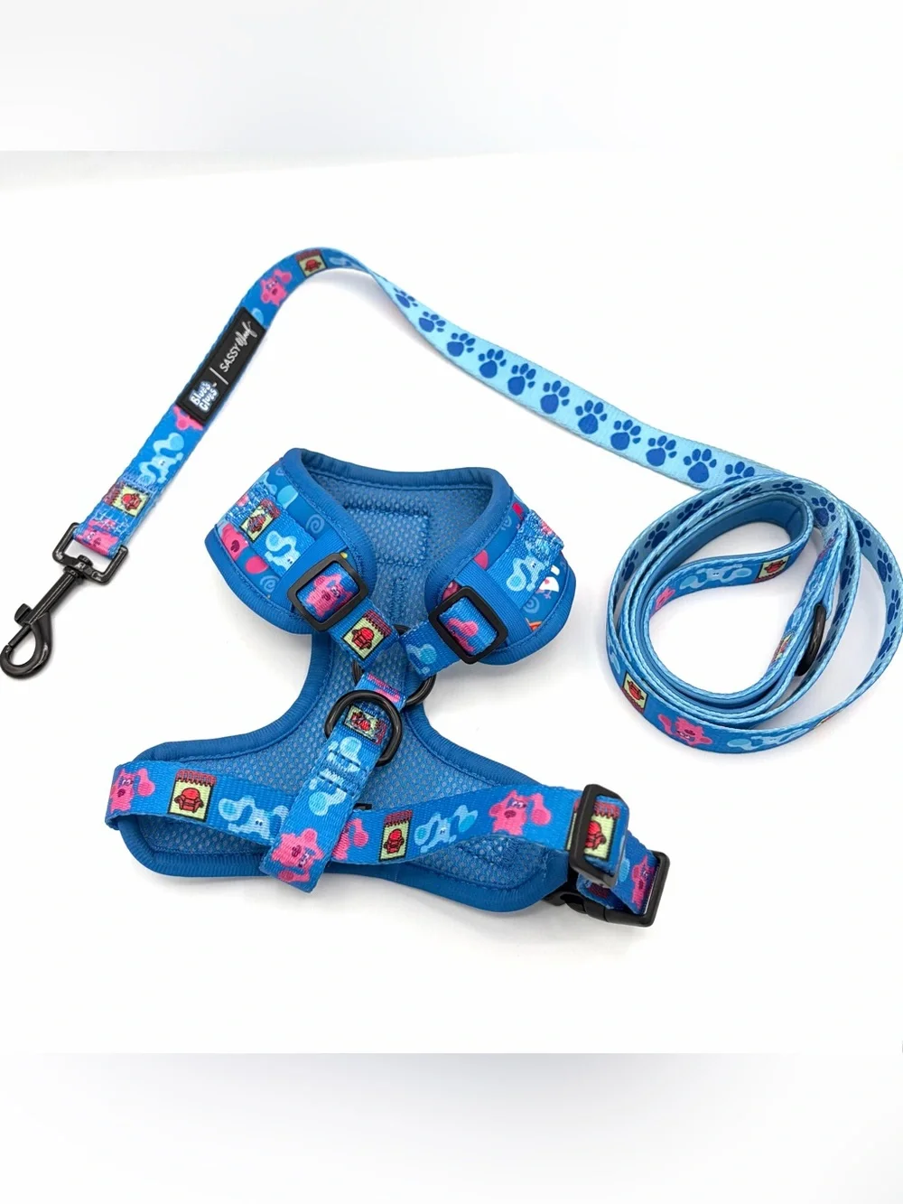 Sassy Woof Blue’s Clues Paw Print Dog Harness & Leash Set